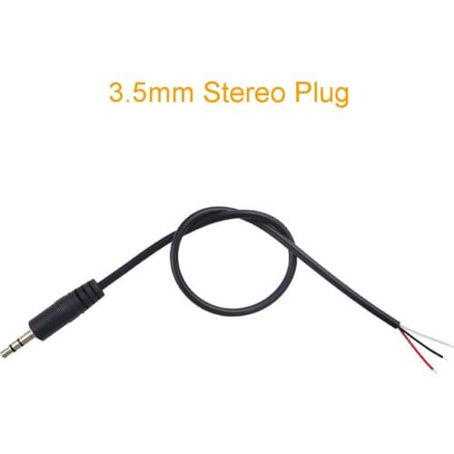 1pc 30cm Stereo Audio Aux Cord 3.5mm 1/8" Male Plug 3pin Wire DIY Pigtail Cable Item No.: 40440
