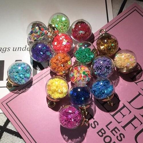 10Pcs Jewelry Making Accessories Shiny Star Glass Ball DIY Crystal Charms for Jewelry Earrings Necklace Bead Pendant Craft Decor