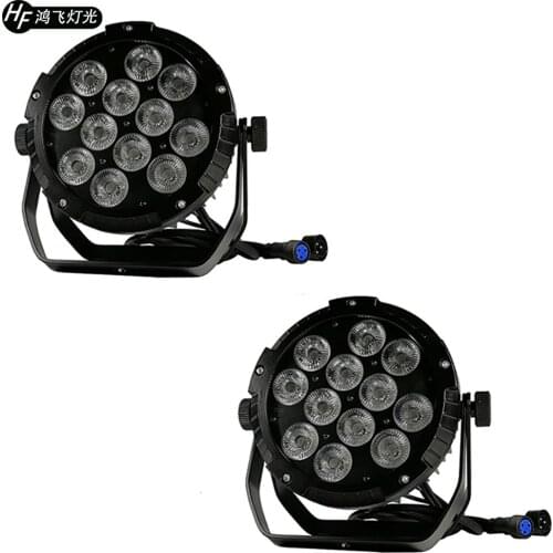2 Pieces IP65 Waterproof Led Par Light 12x18w RGBWA+UV 6in1 12x12w RGBW 4in1 DMX512 Outdoor Waterproof Light