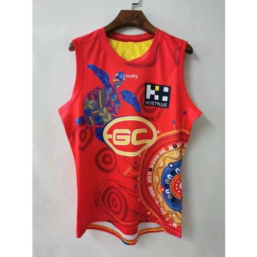 2021 GOLD SUNS GUERNSEY INDIGENOUS RUGBY JERSEY size S-M-L-XL-XXL-3XL
