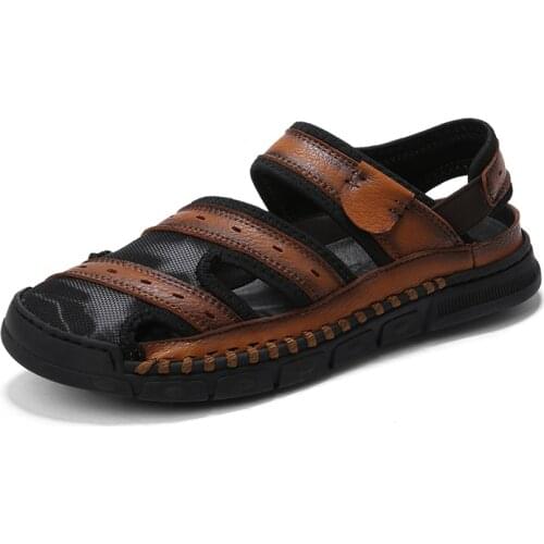 39 mens dress big sandalhas shoes slippers handmade waterproof walking mens breathable homme sandles outdoor thick shoe sandal