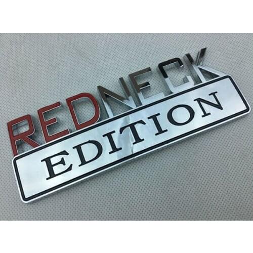 3D Silver REDNECK EDITION Emblem Auto Trunk Fender Badge Decal Stickers Car Accessories