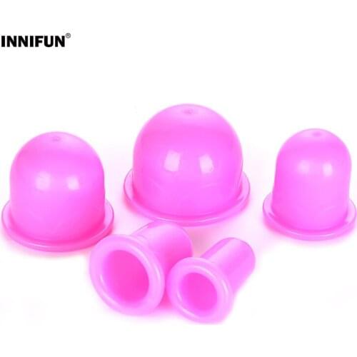 Innifun 5pcs Silicone Cupping Set Anti Cellulite Suction Cup Face Back Leg Arm Whole Body Vacuum Cupping Therapy Set Health Care