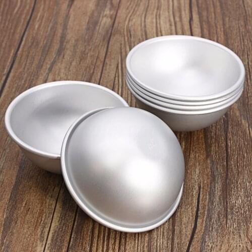 6pcs 3 Sets Aluminium Alloy Bath Bomb Molds DIY Tool Bath Bomb Salt Ball Homemade Crafting Gifts Semicircle Sphere