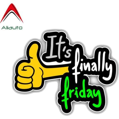 Aliauto Creative Car Sticker Funny Words "Its Finally Friday "Slogan Accessories Personality Reflective Decal PVC,12cm*10cm