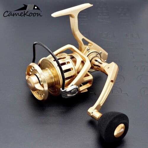 CAMEKOON GW6000 Saltwater Spinning Reel Full Metal 30KG Drag Boat Fishing Coil Offshore 7+1 BBs 5.6:1 Deep Sea Big Game Wheel