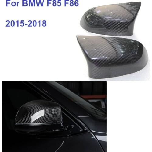 Dry Carbon Fiber Mirror Cap Fit For BMW X5M F85 X6M F86 2015-2018 Car Side Rear View Rearview Cover Replacement/Add On Style