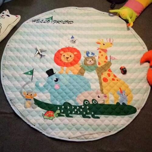 150CM Cartoon Bear Fox Planet Baby Play Carpet Baby Crawling Mat Infant Play Mat Carpet Kids Toys Organizer Bag 10 Styles PX26