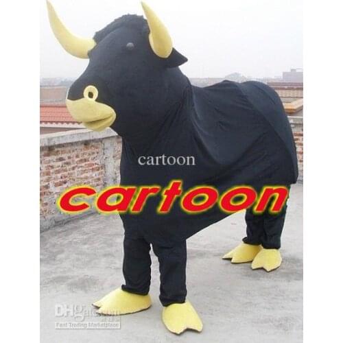 Hot sell Foam Custom made Cartoon Character Adult black cow Mascot Fancy Dress cosplay Halloween Party Costume