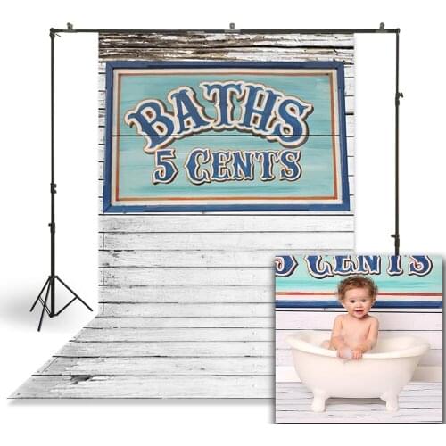 HUAYI Newborns Child Baby Photography Backdrop Baths Wooden Planks Wall Customize Studio Photo Booth Background D-7554