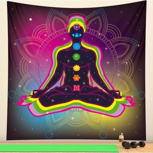Indian Buddha meditation chakra home decoration tapestry Hippie Mandala yoga mat psychedelic scene Bohemian decoration