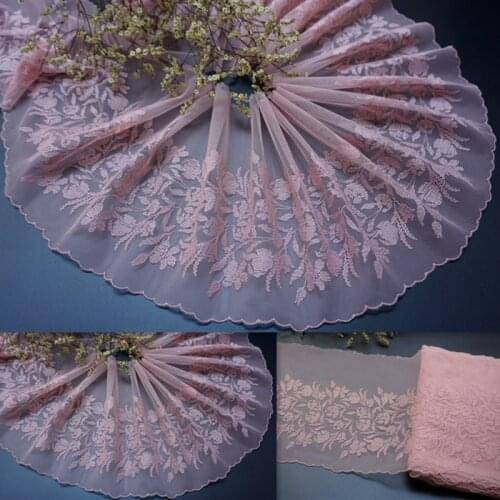 2Meters/lot Wide 20CM Good quality powder mesh embroidery lace Unique pattern decorative lace Z1521
