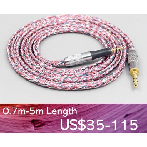 LN007604 16 Core Silver OCC OFC Mixed Braided Cable For Audio Technica ATH-M50x ATH-M40x ATH-M70x ATH-M60x Earphone Headphone