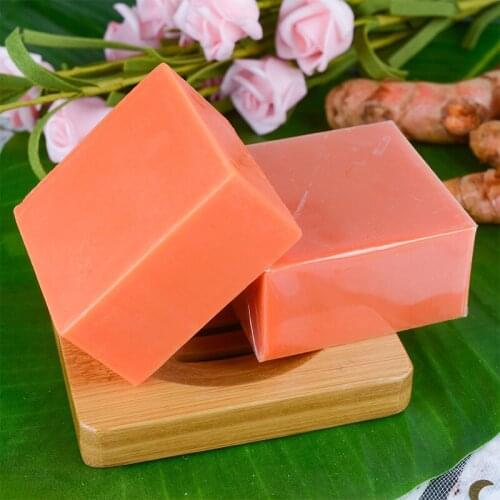 2pcs Turmeric Essential Oil Handmade Soap Face Wash Removal Acne Treatment Oil Control Moisturizing Whitening Soap Face Care