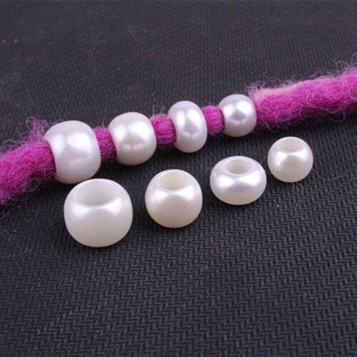50pcs African Pearl Hair Rings Beads Cuffs Tubes Hair Braider Decoration Accessories Hair Braids Jewelry Decorative Styling Tool