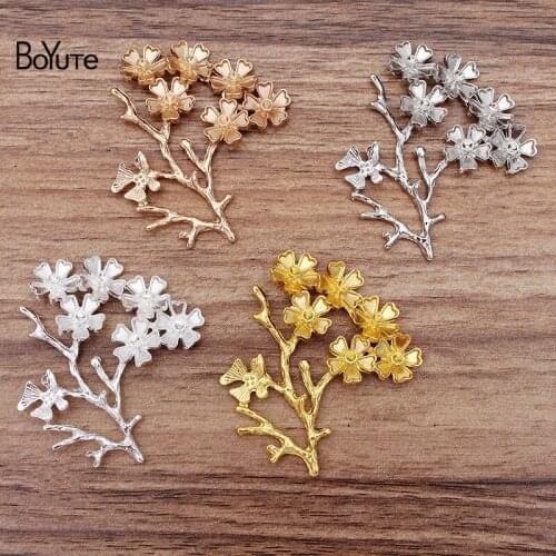 BoYuTe Factory Wholesale (20 Pieces/Lot) Metal Alloy 52*44MM Flower Branch DIY Hand Made Materials Diy Jewelry Accessories