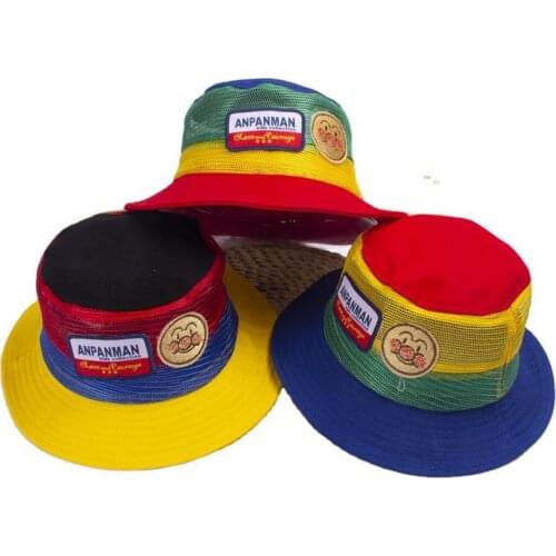 Bucket hat children cute hats Hollow mesh basin hat boys and girls shade fisherman hat breathable sun hat summer