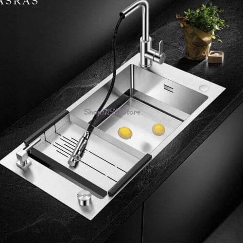 Kitchen Sink Package 304 Stainless Steel Bench Control Drainage Large Single Sink Sink Sink Under Counter Basin