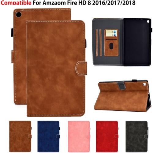 For Amazon Fire HD 8 Case 2018 2017 2016 Funda Cover For Fire HD8 2016 6th 7th 8th Gen Soft Shockproof Flip Stand Capa Shell