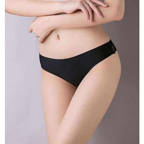 1PC Sexy Womens Ice silk Lace Patchwork Panties Briefs Underwear Lingerie Knickers Thongs V-string G-String