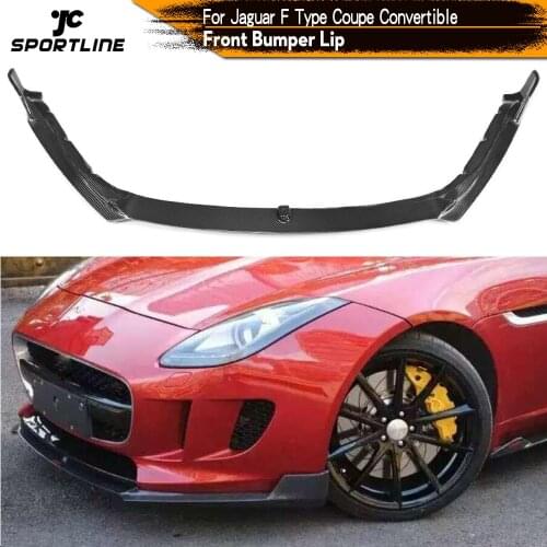 Carbon Fiber Front Bumper Lip Spoiler Splitters Apron for Jaguar F Type Coupe Convertible 2 Door 2015 2016 2017 Front Bumper Lip