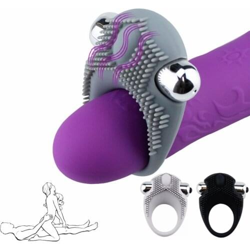BESTCO 18+ Penis Vibrating Ring Delay Ejaculation Bullet Vibrator Cock Stimulate Clitoris Massage Adult Silicone Erotic Sex Toys