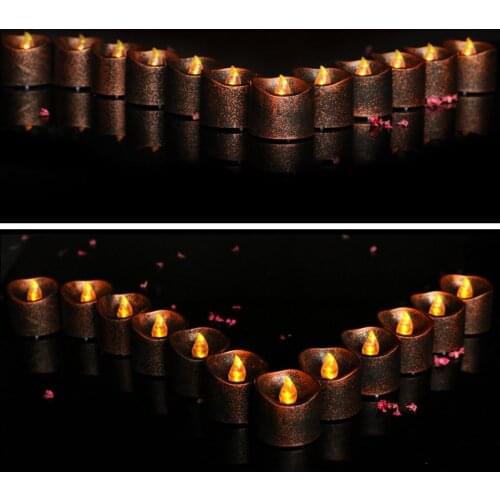 Vintage LED Tealight Candle Flameless Candle Tea Light For Wedding Proposal Valentines Day Decor