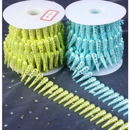 2 Yards 3 Cm Width Flower Rhinestone Tassel Chain Necklaces Women Bohemian Dress Plastic Clothing Decorate Collar Accessories