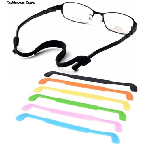 1 Pcs multicolor Silicone Eyeglasses Glasses Sunglasses Strap Sports Band Cord Holder comfortable wear Size: About 22cm