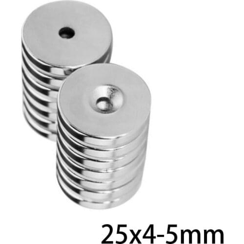 2~30PCS 25x4-5 Neodymium Magnet 25*4 Hole 5mm N35 Round Strong Countersunk Permanent Magnetic Magnets 25*4-5 Disc magnet 25x4