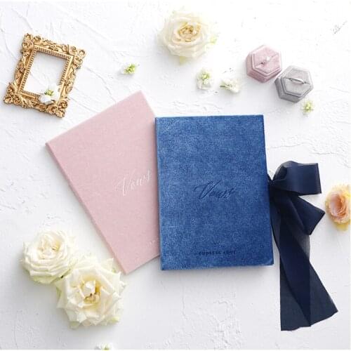 2pcs Wedding Favor Velvet Ins Bride Groom Vows Card Party Blue Red Pink Quality Oath Books Say Your Love Declaration of Love