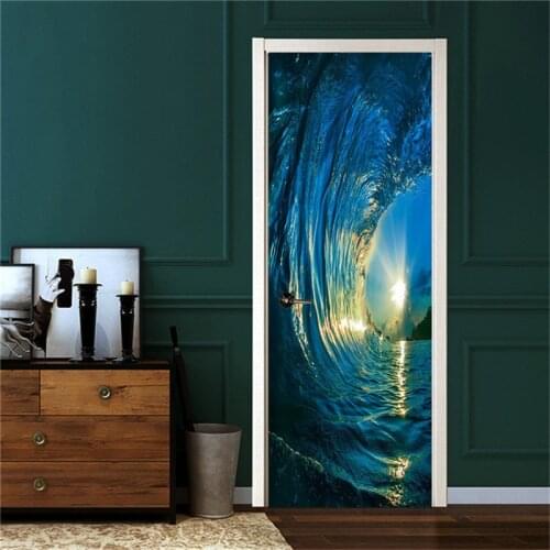 3D Door Mural Wallpaper DIY Self-adhesive Waterproof PVC Posters Door Stickers on the Doors Decals Home Decor Design deursticker