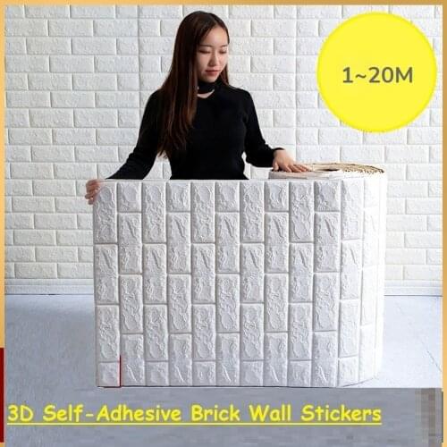 3D Self-adhesive Continuous Waterproof Wall Sticker 70cm*1M DIY Home Decoration Wall Sticker Wall Sticker 3D Brick Wall Paper