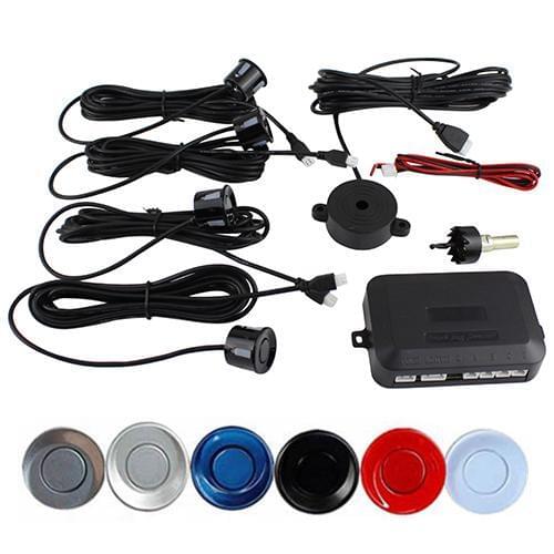 Car Parking Sensor Car Reversing Sound Alert With 4 Sensors Sound Alert Indicator Probe System 6 Colors