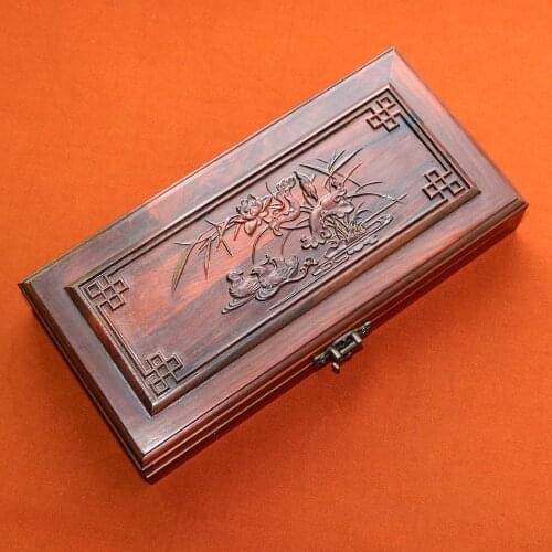 Free Shipping wooden jewelry box wooden case African Siam rosewood box jade casket necklace ring pendant Traditional Chines box