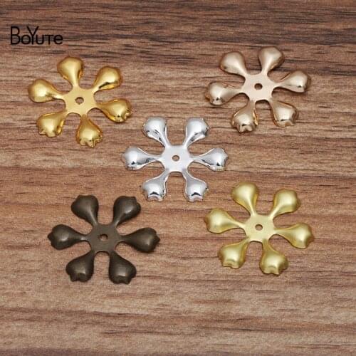 BoYuTe (100 Pieces/Lot) 22MM Metal Brass Antique Bronze Flower Charms for Jewelry Making