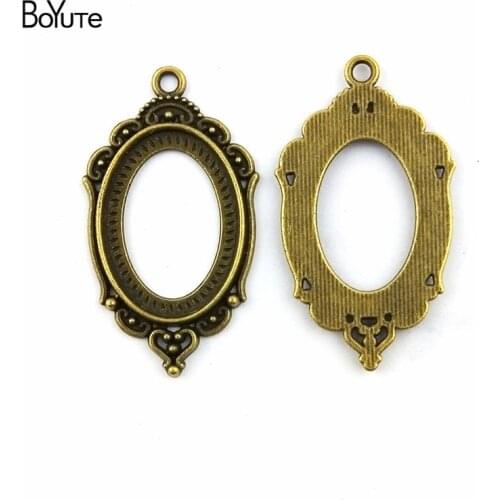 BoYuTe (40 Pieces/Lot) 25*18MM Cabochon Bese Zinc Alloy Materials Multicolor Metal Pendant Blank for Jewelry Components