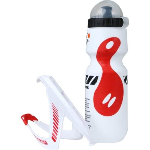 650ml Cycling Bottle With Holder Mountain Bike Carbon Fiber Textured V-shaped Bottle Set Outdoor Travel Cycling Accessories