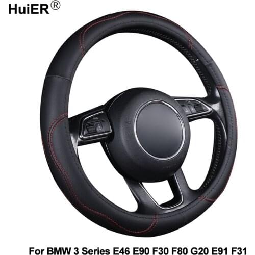 Car Steering Wheel Cover Wrap Non-slip For BMW 3 Series E46 E90 F30 F80 G20 E91 F31 Funda Volante Stuurhoes Artificial Leather