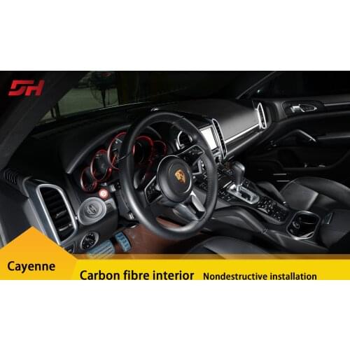 For Porsche Cayenne 11-17, 18 -up, car interior accessories, carbon fiber dry stickers
