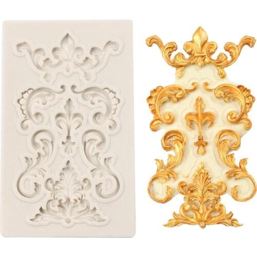 European Carved Border Bake Fondant Mold Cake Decoration Silicone DIY Chocolate Baking Mould Tool