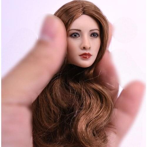 1/6 Asian Beauty Head Sculpt Female Soldier Head Carving Fit 12'' Action Figure Body Dolls