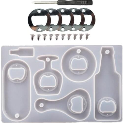 DIY Mold Beer Spanner Bottle Opener Dry Flower Mirror Beer Bottle Crystal Drop Glue Mold Handmade Necklace Mirror Mould