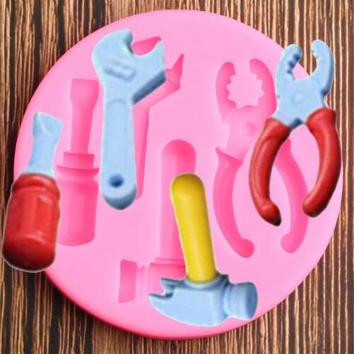 DIY Tools Hammer Plier Spanner Silicone Mold Cake decorating tool Cake Sugar Craft Moulds Fondant Chocolate Gumpaste Mould