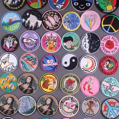 Van Gogh Round Embroidered Patches For Clothing Outdoor Patch Accessories Applique Voor Kleding Embroidery Patch Sewing Decor
