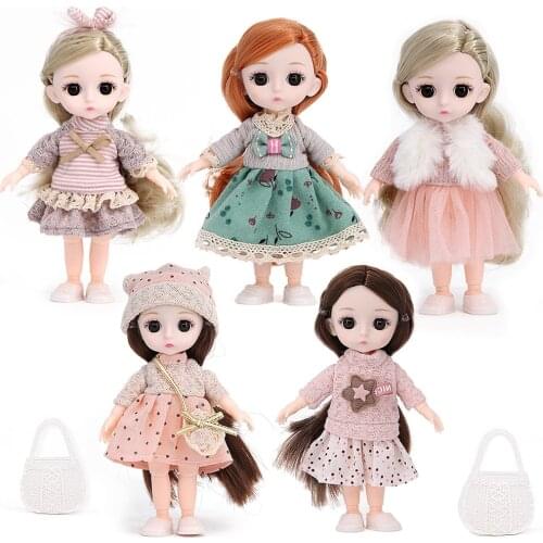 New 16cm BJD Doll 13 Movable Joints Dolls Makeup Casual Wear Clothes with Shoes Doll Accessories Hot Toy for Girls Gift