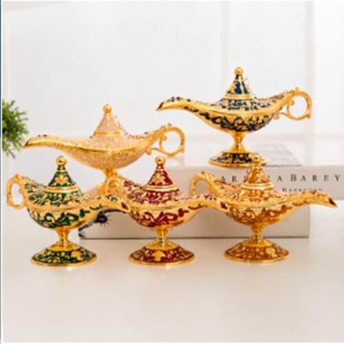 Russian Style Metal Crafts Wishing Magic Lamp Home Decoration Ornaments Childrens Gifts Colored Semi-handmade Artwork