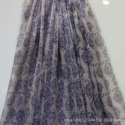 Currently Available Shirt Beach Skirt Long Skirts Cloth Semi-Permeable Brocade Silk Ruffled Printed Chiffon Fabrics Flash