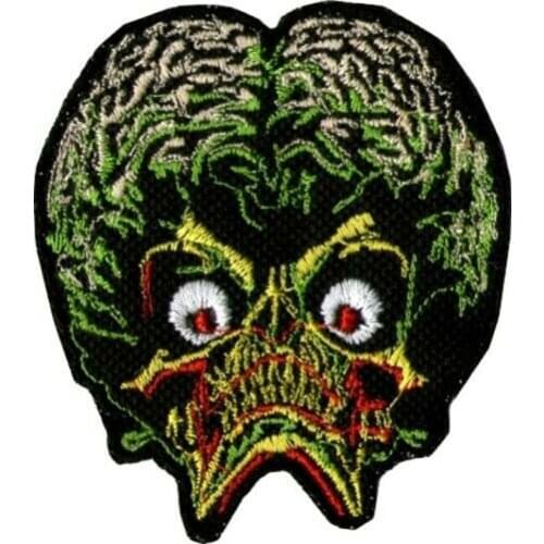 2.75'' Mars Attacks Martian Head Embroidered iron on Patch Horror Movie Brain Invader Creature