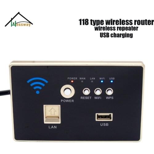 HESSWAY Dual antenna Wall Embedded Wireless AP Router Wireless WIFI USB Charging Socket Panel with 118 standard